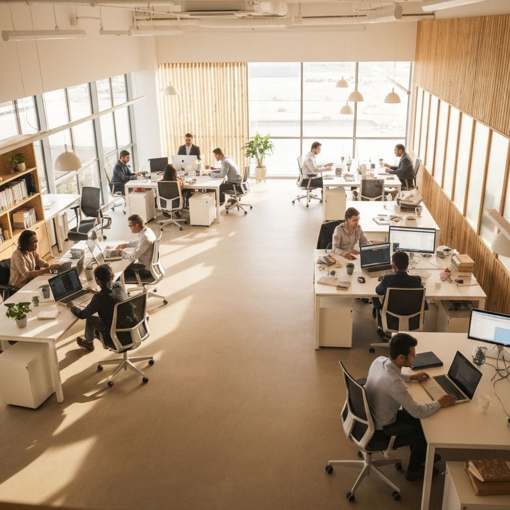 Modern business office environment